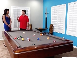 Hot Mom Of Best Friend Mercedes Carrera Offers Herself While Playing Billiard